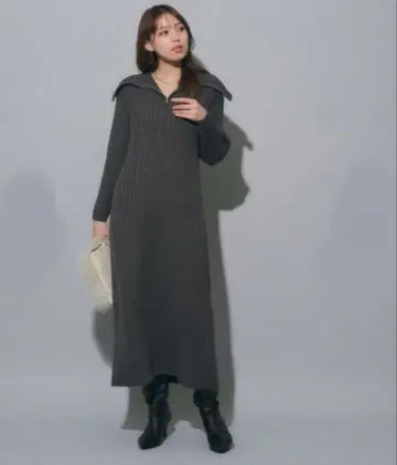 Mystrada 마이 스트라다 지퍼 니트 원피스