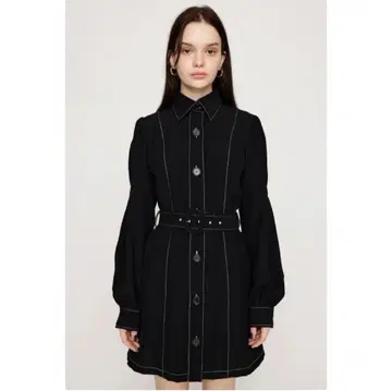 SLY 블랙 TUCK SLEEVE FRONT BUTTON 원피스