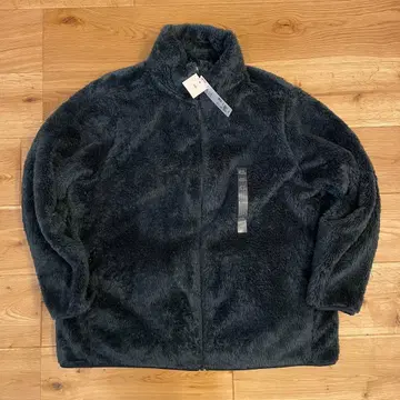 새상품 UNIQLO 퍼 플리스 풀 집업 겉옷 그린 빅 실루엣