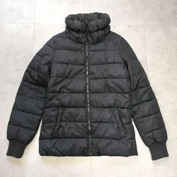 SISLEY 블랙 다운 자켓 40 리브 소매 숏 기장 새상품급