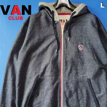 VAN CLUB  지퍼 후드티 맨투맨 블루 L (주)미즈키