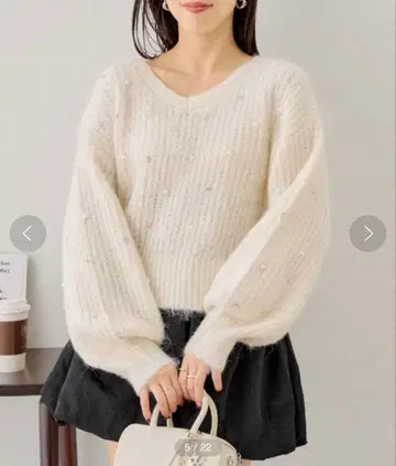 Chico 치코 비쥬 V넥 크루즈 니트 아이보리