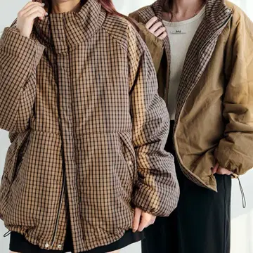 [ 미사용 새상품 ] kastane 체크 충전솜 리버서블 아우터