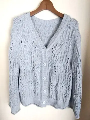 루즈핏 가디건 스카이블루 아나텔리어 anatelier 요네토미 섬유