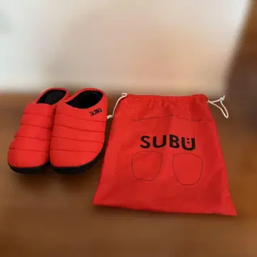 SUBU 레드 샌들 수납 봉투 포함