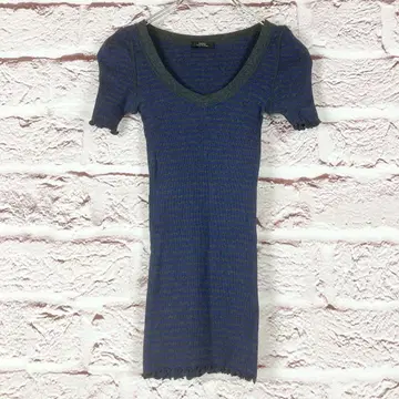 r433 INED 보더 니트 반팔 SS~S