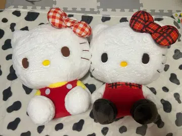 키티 봉제 인형 체크 묶음 판매 헬로키티 산리오
