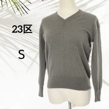 [ 23구 ] 캐시미어 100% V넥 무지 심플 카키 S