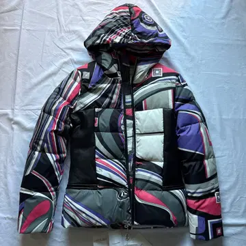 [새상품급] 에밀리오 푸치 다운 코트 기하학 패턴 멀티 컬러 36