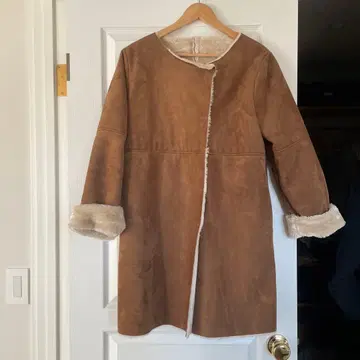 무스탕 코트 퍼 스웨이드 코트 상의 M 사이즈