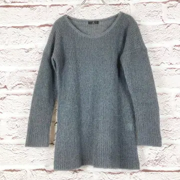 r434 INED 그레이 긴팔 니트 스웨터 M