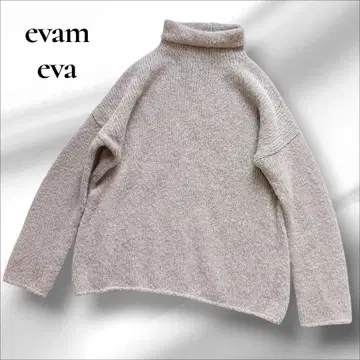 evam eva 니트 터틀넥 모크넥 알파카 울