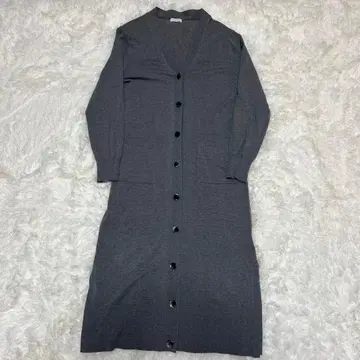 컨디션 최상*매킨토시 철학 가디건 롱 그레이 울