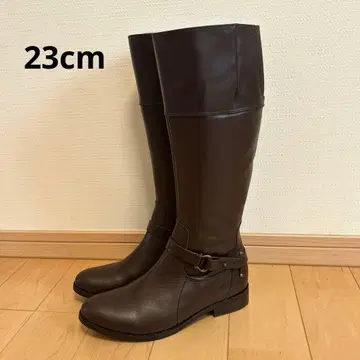 새상품급 cava cava 사바사바 천연 가죽 롱 부츠 브라운 23cm