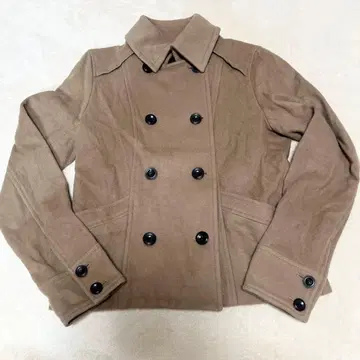 언타이틀 UNTITLED 브라운 일본제 더블 울 피코트