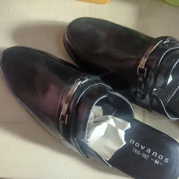 노바노스 TKG-102 블랙 가죽 샌들 M 24.5cm