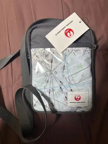JAPAN AIRLINES 지도 도안 숄더백 미사용 새상품