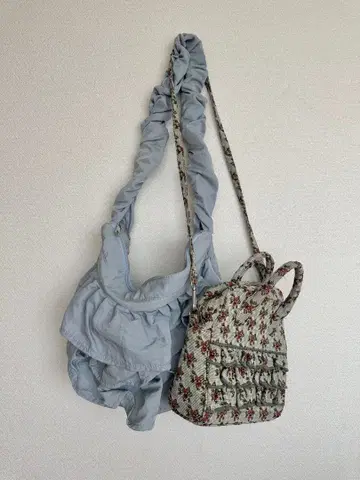 메리제니 백 2세트 스카이블루 꽃무늬 merry jenny