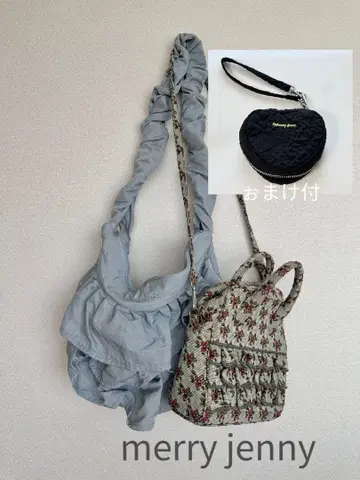 메리제니 백 2세트 스카이블루 꽃무늬 merry jenny