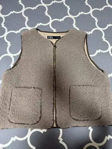 ZARA 보아 베스트 L 브라운 베이지 보아 베스트