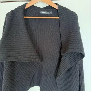 DKNY 블랙 리브 가디건 사이즈 P