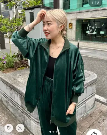 택 포함 WHIMSIC 벨로아 파이핑 트랙 자켓 & 팬츠