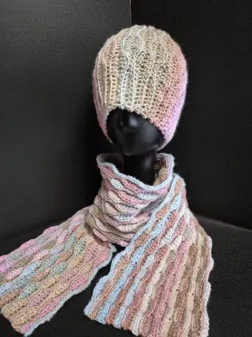 핸드메이드 니트 모자 머플러 유자와야 시에나 색상 번호 5