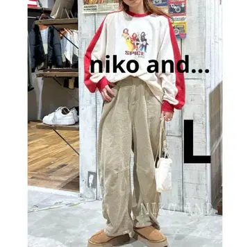 니코앤드 코듀로이 호니요코르 바렐 팬츠 카멜 커브 팬츠