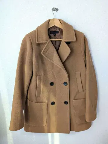 유니클로 베이지 더블 브레스트 피 코트 M 사이즈