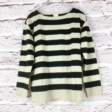 r436 ZNOTIE DES SUCETTES 보더 긴팔 니트 M