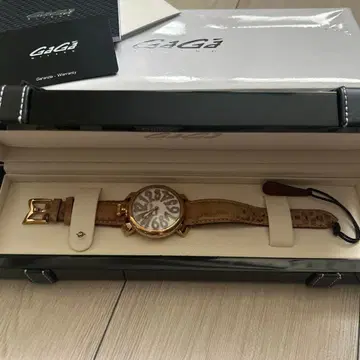 GaGa 아날로그 시계 골드 베이지