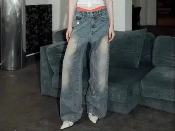 aclent 더블니 데님