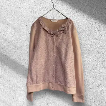 PINK HOUSE/핑크하우스 레이스 리본 노카라 자켓