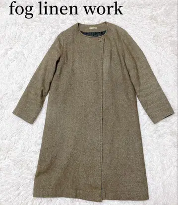 fog linen work 포그린워크 노카라 헤링본 코트