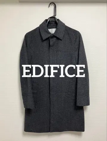 EDIFICE 글렌체크 스텐카라 코트