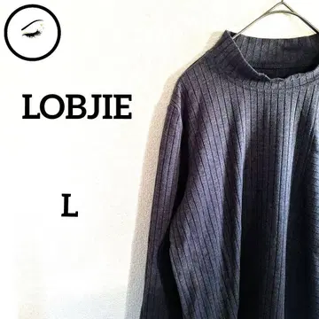 [ 새상품급 ] 로브제 하이넥 리브 니트 스웨터 다크 그레이 루즈핏 겨울