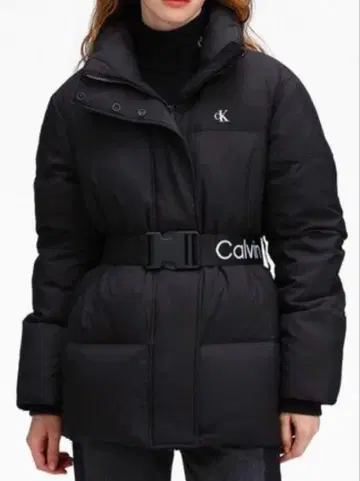 캘빈클라인 벨트 포함 다운 자켓