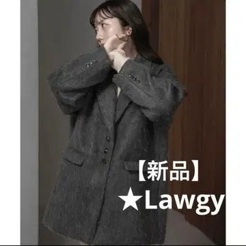 [새상품] lawgy 라우지 샤기 코트 자켓 점퍼 shaggy 그레이