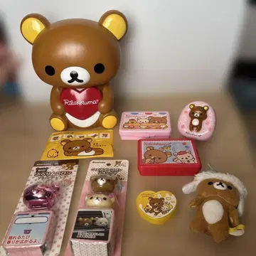 산엑스 리락쿠마 저금통 플라스틱 케이스 카 굿즈 마스코트 묶음 판매