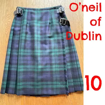 [ 미사용 ] 오닐 오브 더블린 퀼트 스커트 사이즈 10 네이비/그린