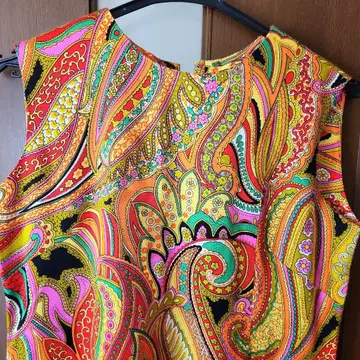 페이즐리 무늬 미디 기장 드레스