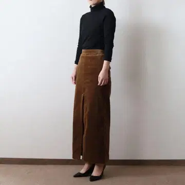 AURALEE 코듀로이 롱 타이트 스커트