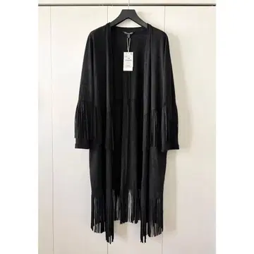 ZARA 스웨이드 웨스턴 자켓 프린지 블랙 자라 코트