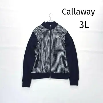 캘러웨이 드라이버 니트 빅 사이즈 3L 네이비 더블 지퍼