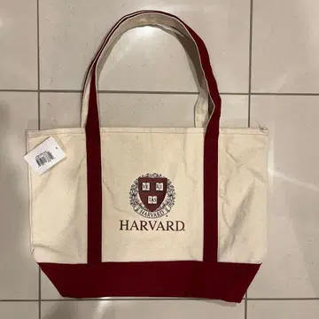 하버드 대학 HARVARD 토트백 베이지 x 빨간색