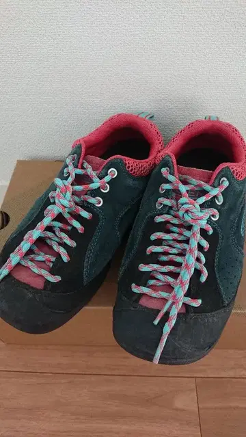 KEEN 스니커즈 38 (24.5 cm) 다크 그린/핑크