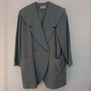 그레이 더블 브레스트 테일러드 코트