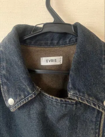 EVRIS 그라데이션 데님 숏 라이더스 인디고 데님 자켓