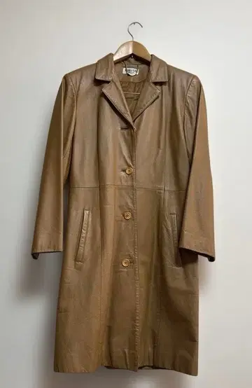 zenith 브라운 가죽 코트