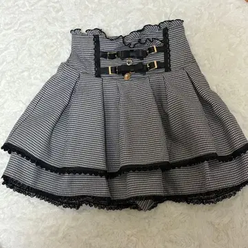 LIZLISA 2 벨트 치마바지 하운드투스 체크 패턴